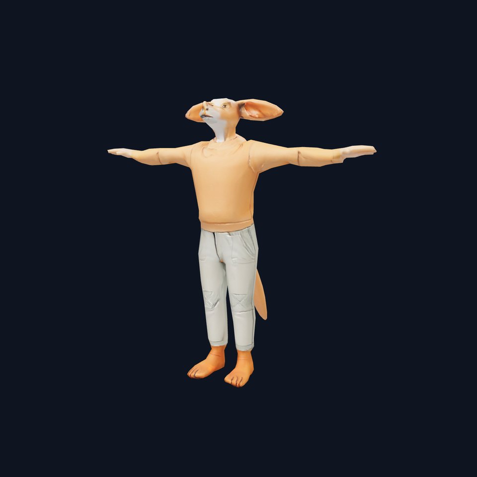 Anthropomorphic Character Model Pack with Tail and Sweater